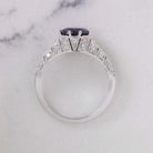 2.06ct ROUND CUT SAPPHIRE DIAMOND RING VINTAGE ANTIQUE WHITE GOLD NATURAL BLUE