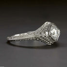 EXCELLENT CUT G VS2-SI1 DIAMOND ENGAGEMENT RING PLATINUM VINTAGE STYLE FILIGREE