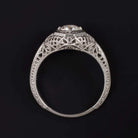 EXCELLENT CUT G VS2-SI1 DIAMOND ENGAGEMENT RING PLATINUM VINTAGE STYLE FILIGREE