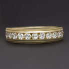 3/4 CARAT NATURAL DIAMOND WEDDING BAND 6.2gm 14K YELLOW GOLD MENS RING NATURAL