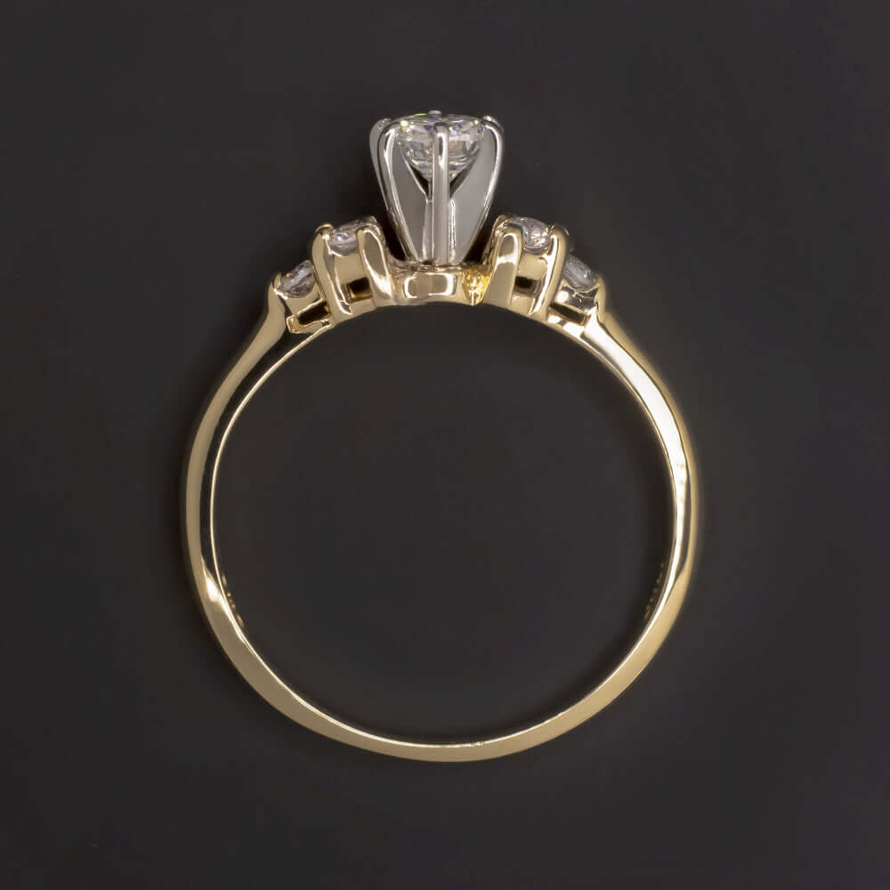 F-G VS2-SI1 DIAMOND ENGAGEMENT RING ROUND CLUSTER YELLOW GOLD NATURAL COCKTAIL