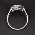 ONYX 6.4mm ROUND ENGAGEMENT RING SETTING MOUNT GEOMETRIC ART DECO CALIBRE CUT