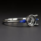 SAPPHIRE 6.5mm 6mm ROUND ENGAGEMENT RING SETTING KITE SHAPE GEOMETRIC MINIMALIST