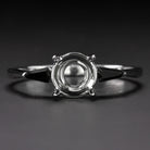 ONYX 6.5mm 6mm ROUND ENGAGEMENT RING SETTING KITE SHAPE GEOMETRIC MINIMALIST