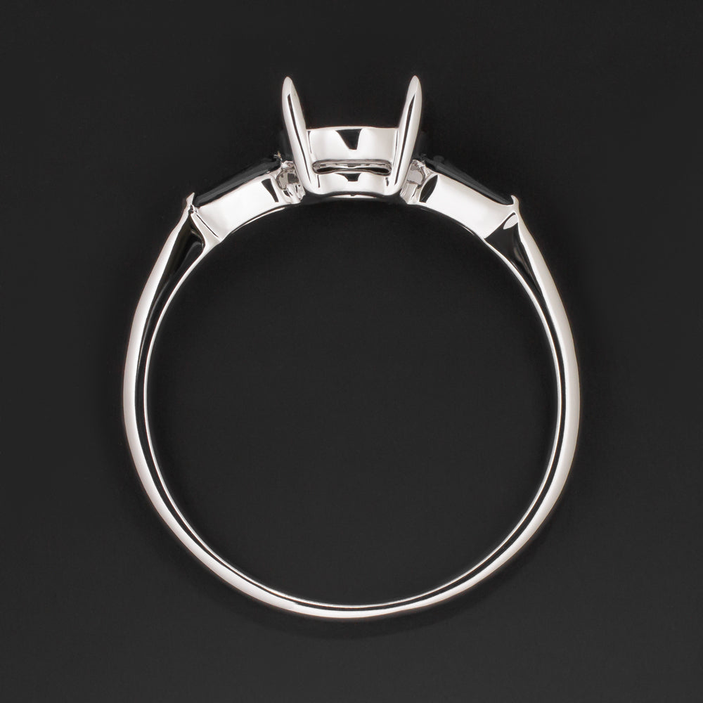 ONYX 6.5mm 6mm ROUND ENGAGEMENT RING SETTING KITE SHAPE GEOMETRIC MINIMALIST