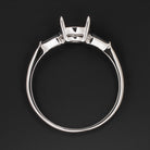 ONYX 6.5mm 6mm ROUND ENGAGEMENT RING SETTING KITE SHAPE GEOMETRIC MINIMALIST