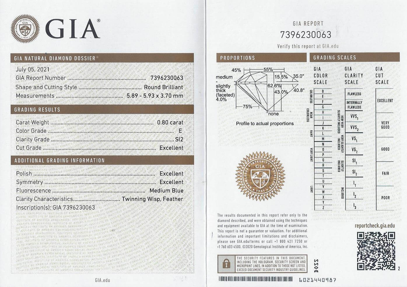 0.80ct GIA CERTIFIED E SI2 3x EXCELLENT CUT DIAMOND IDEAL ROUND BRILLIANT LOOSE Ivy & Rose
