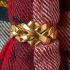 14k YELLOW GOLD COCKTAIL RING 7 GRAM WOVEN CRISS CROSS BAND ESTATE VINTAGE