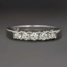 0.45ct NATURAL DIAMOND WEDDING BAND WHITE GOLD ESTATE STACKING RING 1/2 CARAT