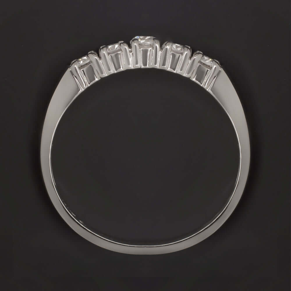 0.45ct NATURAL DIAMOND WEDDING BAND WHITE GOLD ESTATE STACKING RING 1/2 CARAT