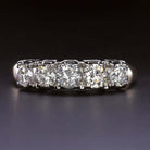 1 CARAT ESTATE DIAMOND WEDDING BAND 5 STONE RING NATURAL TWO TONE GOLD ROUND 1ct