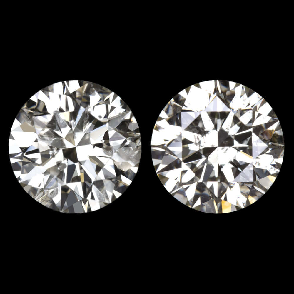 2.09ct VERY GOOD CUT DIAMOND STUD EARRINGS NATURAL ROUND BRILLIANT MATCHING PAIR