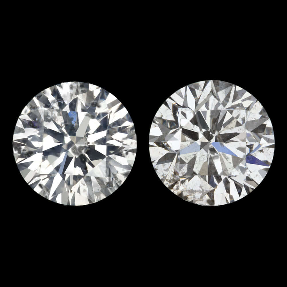 1.12ct VERY GOOD CUT NATURAL DIAMOND STUD EARRINGS MATCHING PAIR ROUND 1 CARAT