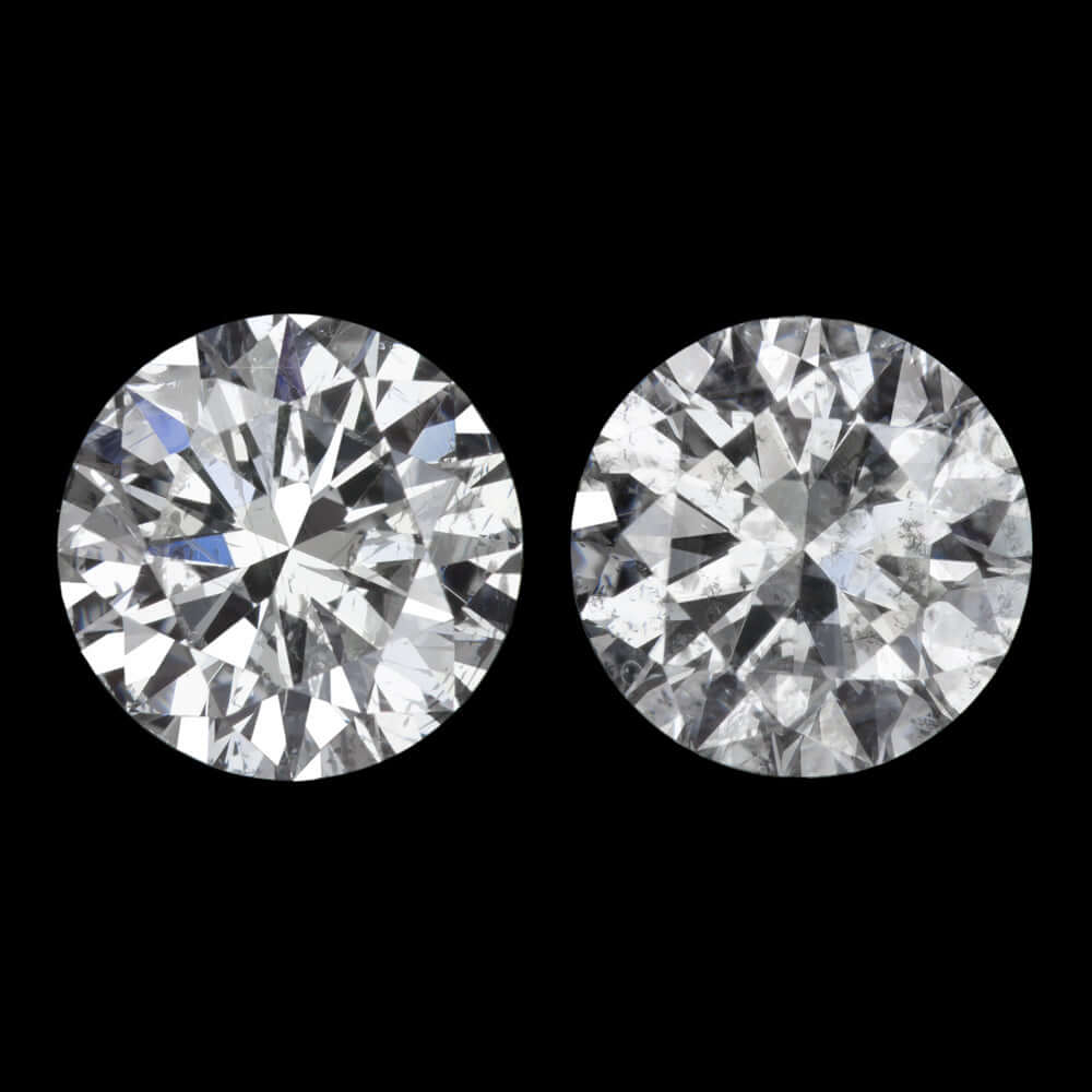 1.44ct VERY GOOD CUT NATURAL DIAMOND STUD EARRINGS MATCHING PAIR ROUND CLASSIC