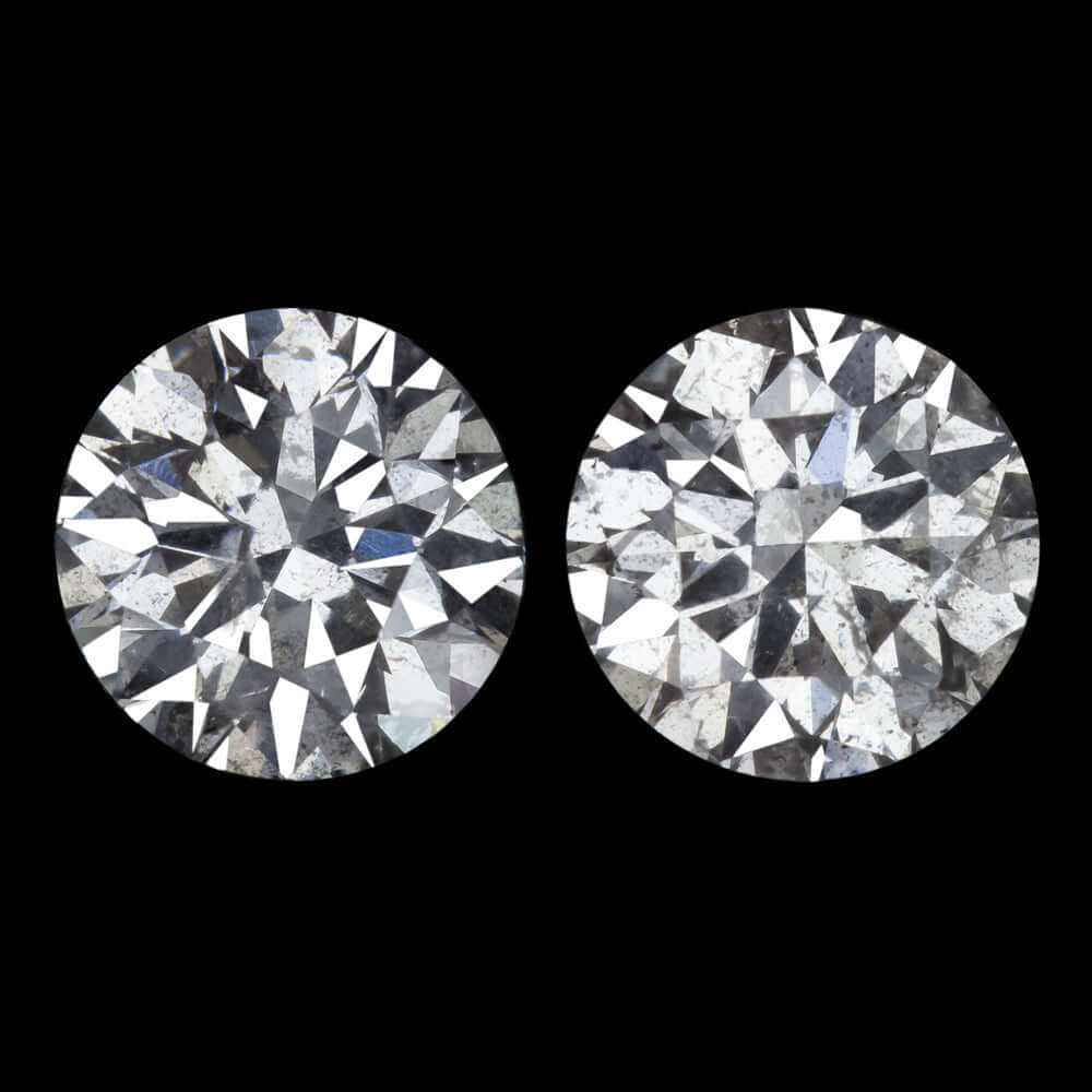 1.41ct E-F NATURAL DIAMOND STUD EARRINGS ROUND BRILLIANT CUT MATCHING PAIR 1.5ct