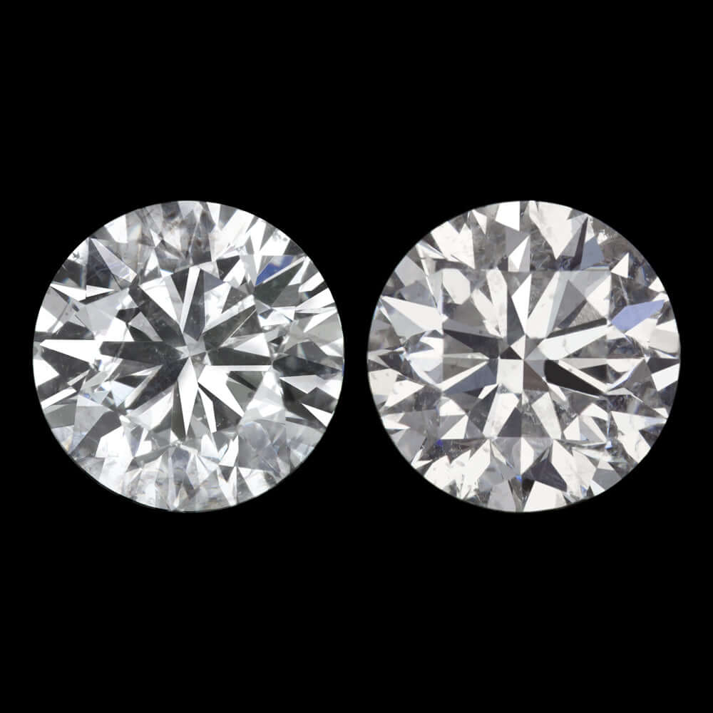 1.55ct D-E NATURAL DIAMOND STUD EARRINGS VERY GOOD CUT ROUND BRILLIANT CUT PAIR