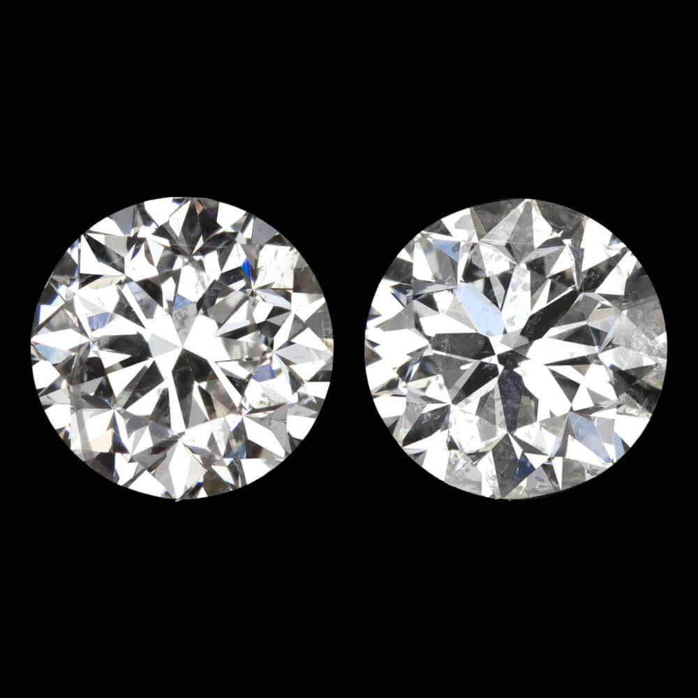 1.46ct E-F VERY GOOD CUT NATURAL DIAMOND STUD EARRINGS ROUND BRILLIANT CUT PAIR