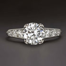 1.85ct GIA CERTIFIED I VS2 VINTAGE DIAMOND ENGAGEMENT RING PLATINUM ROUND CUT