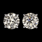 1 CARAT IDEAL CUT DIAMOND STUD EARRINGS WHITE GOLD NATURAL ROUND BRILLIANT PAIR