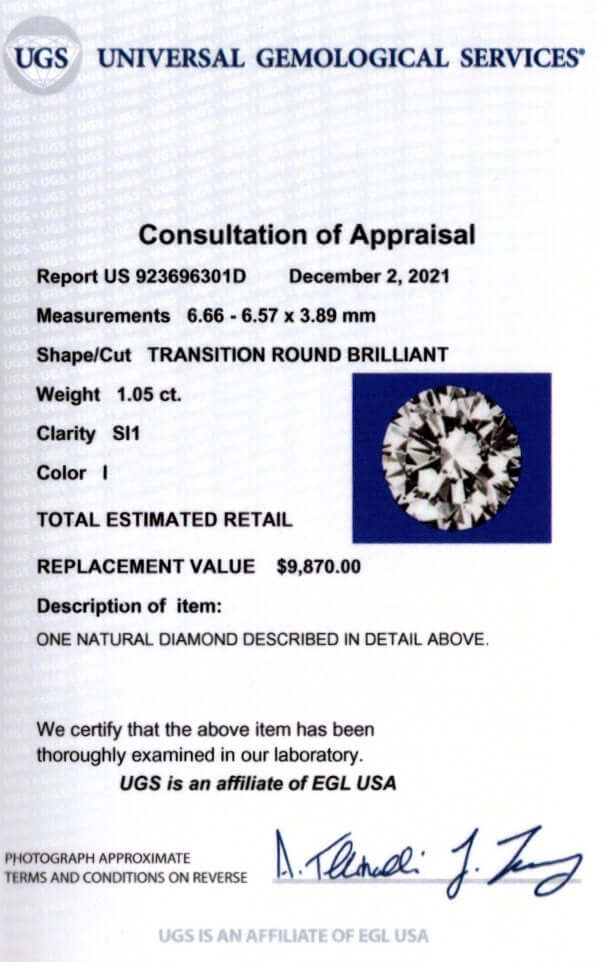 1 CARAT CERTIFIED OLD TRANSITIONAL DIAMOND VINTAGE EURO I SI1 LOOSE ROUND 1ct Ivy & Rose