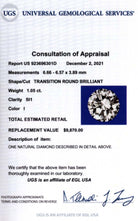 1 CARAT CERTIFIED OLD TRANSITIONAL DIAMOND VINTAGE EURO I SI1 LOOSE ROUND 1ct Ivy & Rose