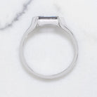 NATURAL SPINEL SOLITAIRE RING 14K WHITE GOLD GEOMETRIC HEXAGON SHAPE EAST WEST