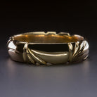 SOLID 14K YELLOW GOLD WEDDING BAND HAND ENGRAVED RING 6mm WIDE STACKING MENS