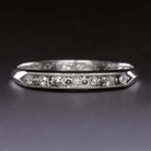 1943 VINTAGE DIAMOND PLATINUM WEDDING BAND STACKING RING ESTATE LATE ART DECO