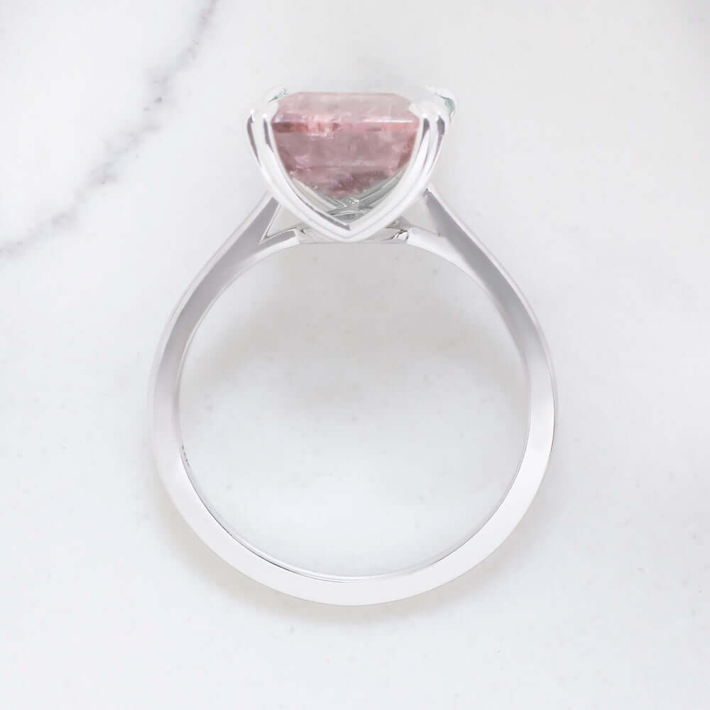 5.35ct WATERMELON TOURMALINE COCKTAIL RING EMERALD CUT PINK GREEN SOLITAIRE