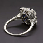 2.5c OLD EUROPEAN CUT DIAMOND VINTAGE STYLE ENGAGEMENT RING SAPPHIRE PLATINUM