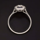 1ct OLD EUROPEAN CUT DIAMOND ENGAGEMENT RING PLATINUM SAPPHIRE VINTAGE ART DECO