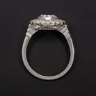 1.78ct F-G SI2 ROUND CUT DIAMOND RING PLATINUM COCKTAIL VINTAGE STYLE HALO