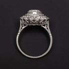 2.15ct J SI2 ROUND CUT DIAMOND RING PLATINUM COCKTAIL VINTAGE STYLE HALO
