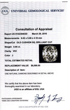 CERTIFIED J VS1 .94ct OLD MINE CUT DIAMOND ANTIQUE VINTAGE 1 CARAT NATURAL LOOSE
