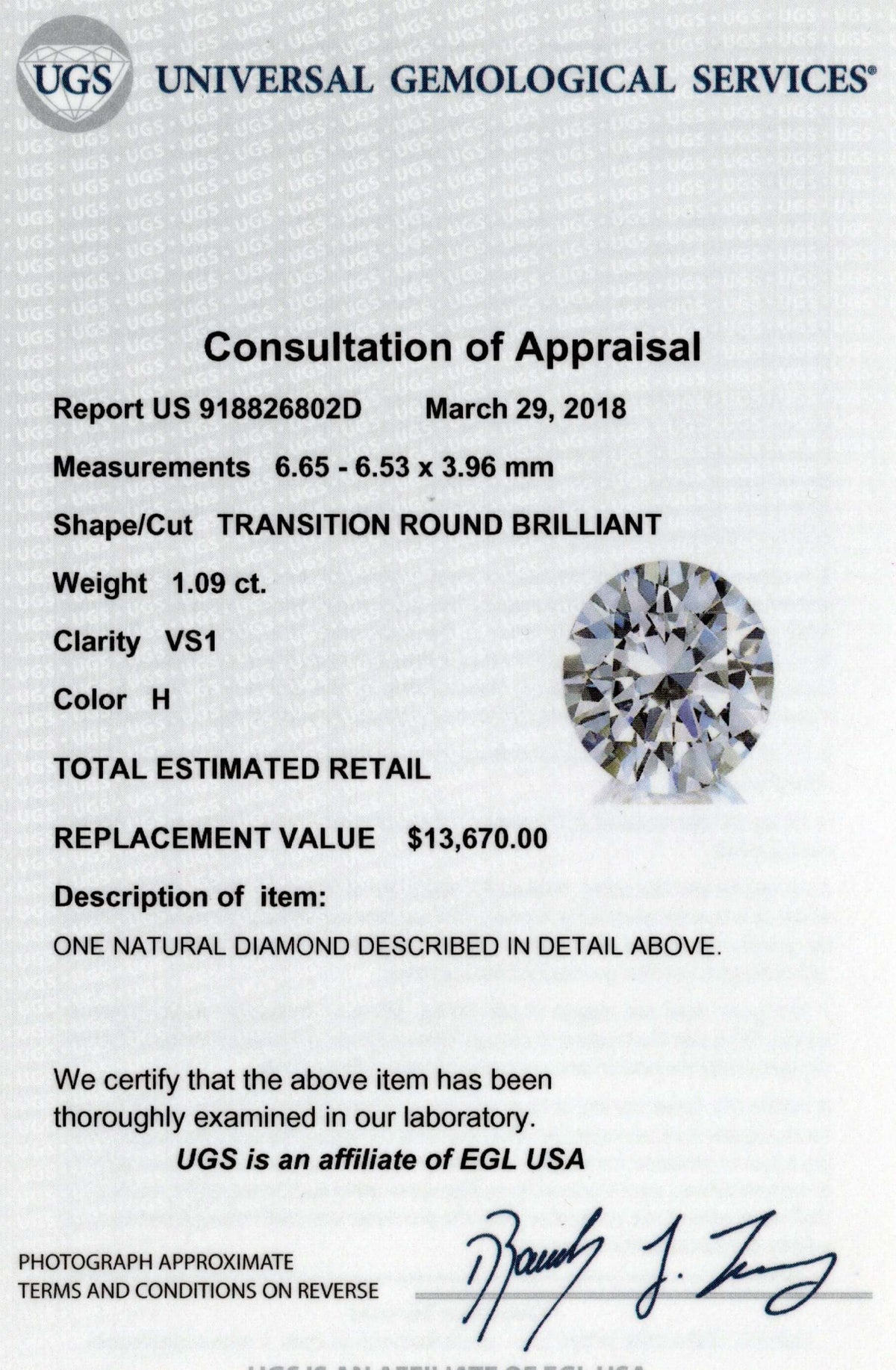 1.09ct CERTIFIED H VS1 OLD CUT DIAMOND VINTAGE LOOSE EUROPEAN ENGAGEMENT 1ct