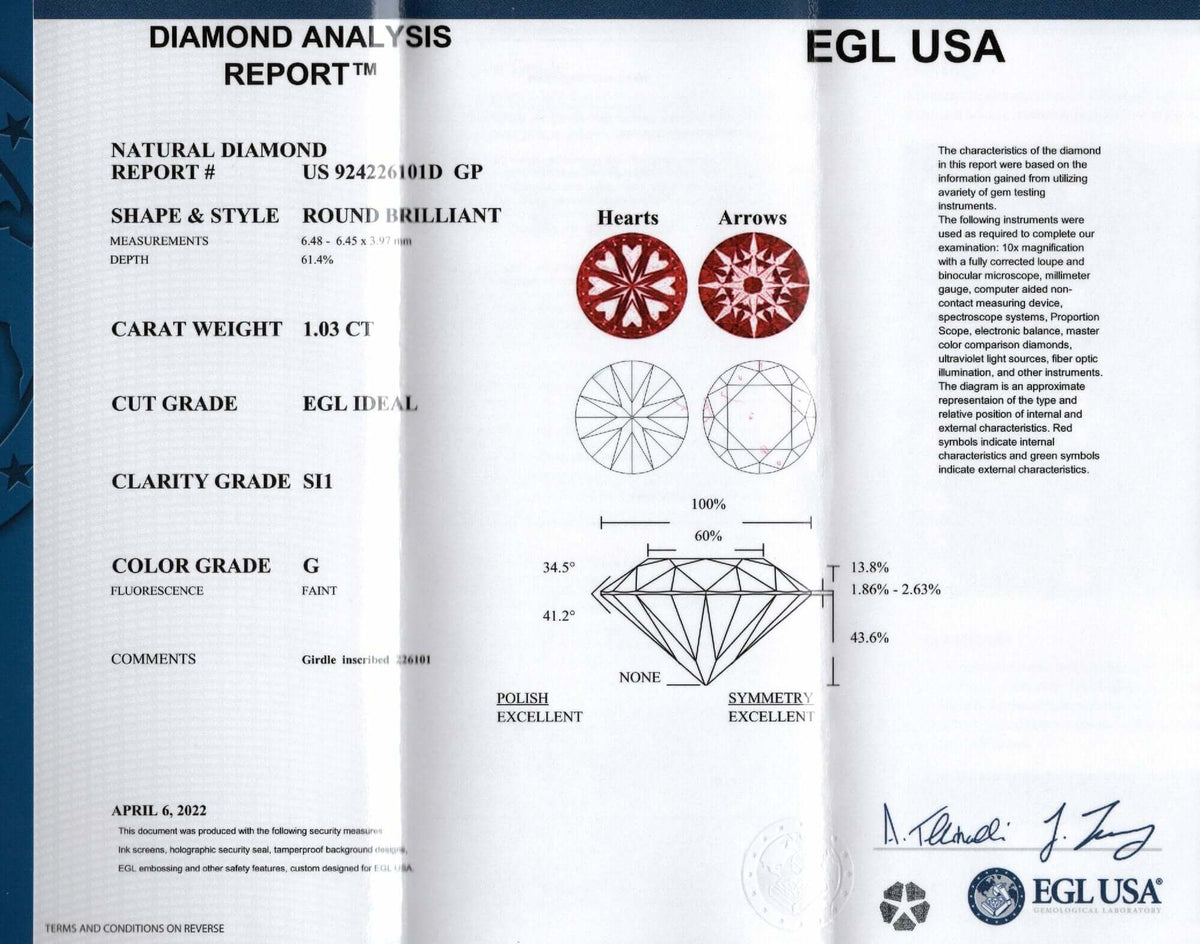 1.07ct CERTIFIED G SI1 DIAMOND ROUND BRILLIANT CUT NATURAL LOOSE ENGAGEMENT 1ct