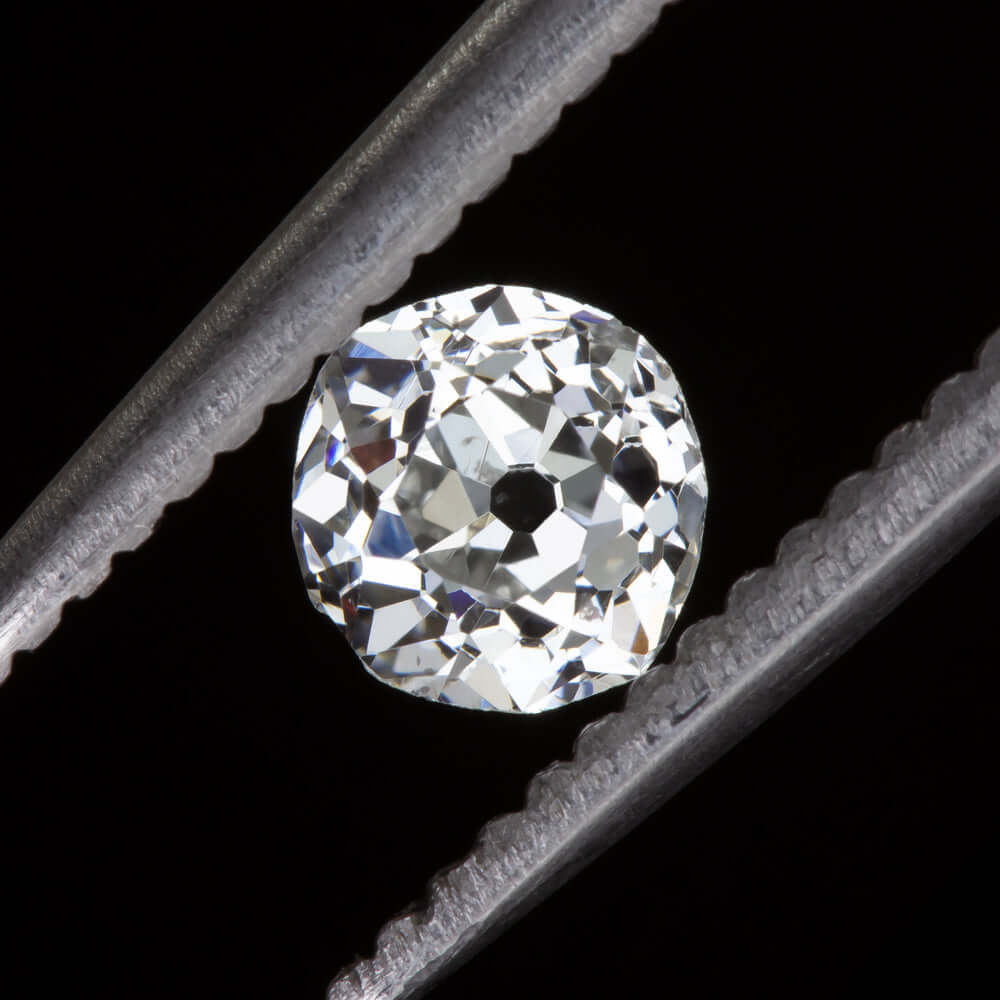 F SI2 OLD MINE CUT DIAMOND ANTIQUE NATURAL LOOSE CUSHION ESTATE 1/2 CARAT 0.5ct