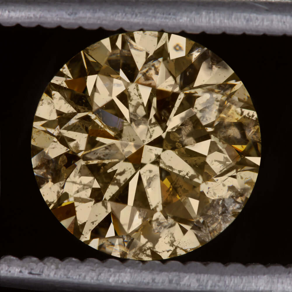 3 CARAT DIAMOND FANCY CHAMPAGNE NATURAL ROUND BRILLIANT CUT LOOSE 3ct PENDANT