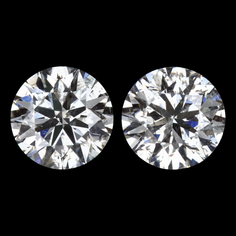 2ct DIAMOND STUD EARRINGS VERY GOOD CUT NATURAL ROUND BRILLIANT MATCHING PAIR