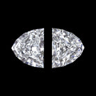 0.65ct SHIELD SHAPE DIAMONDS STUD EARRINGS MATCHING PAIR 3 STONE TRILLION PEAR