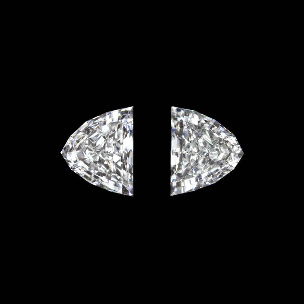 0.23ct SHIELD SHAPE F-G VVS-VS DIAMONDS STUD EARRINGS PAIR 3 STONE TRILLION PEAR