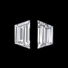 E-F VVS-VS TRAPEZOID BAGUETTE CUT DIAMOND MATCHING PAIR 0.27ct STUD EARRINGS