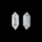 0.41c ELONGATED HEXAGON F-G VS DIAMOND MATCHING PAIR STUD EARRINGS ACCENT STONES