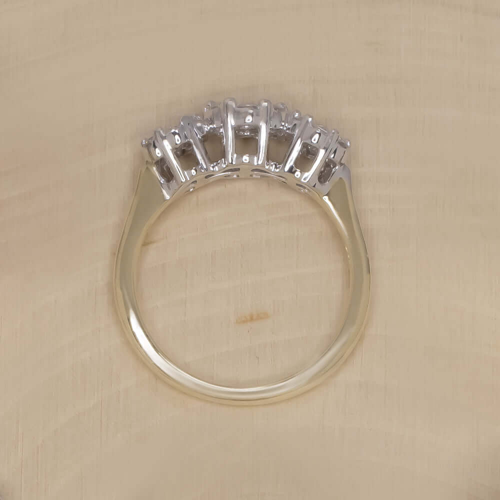 3/4 CARAT DIAMOND CLUSTER RING ESTATE COCKTAIL 14k TWO TONE GOLD NATURAL ROUND