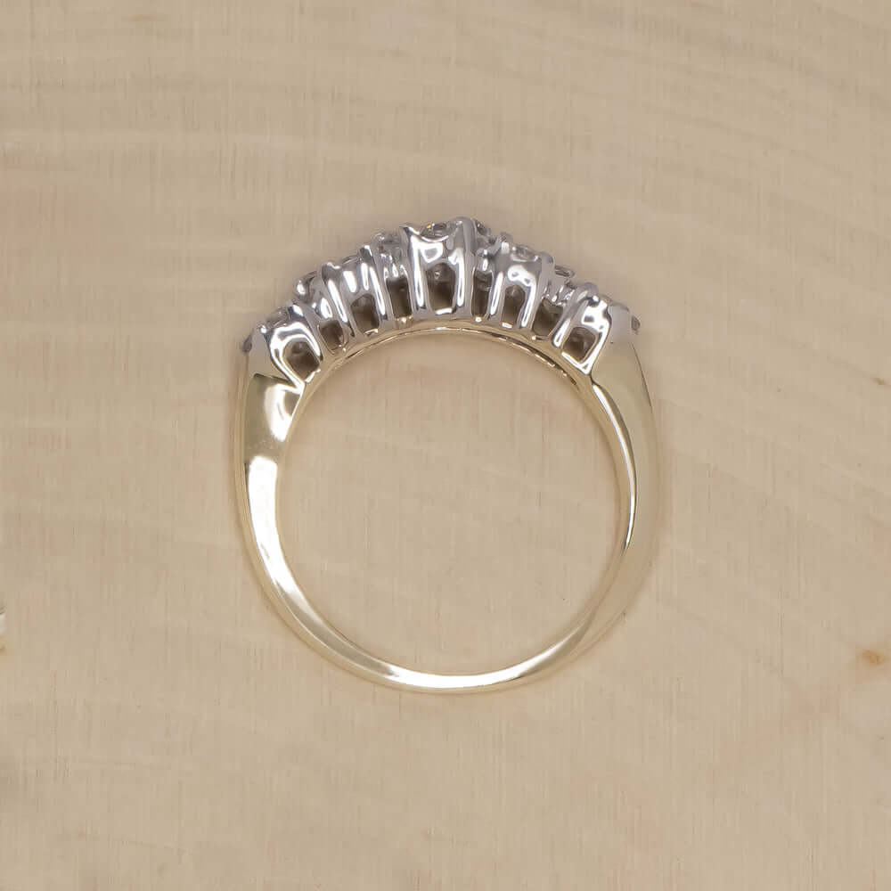 1/2 CARAT DIAMOND CLUSTER RING ESTATE COCKTAIL 14k TWO TONE GOLD NATURAL ROUND