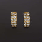 1.1ct NATURAL DIAMOND HOOP EARRINGS ROUND CUT 14K YELLOW GOLD HUGGIE CLASSIC