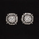 0.40ct OLD CUT DIAMOND STUD EARRINGS VINTAGE HANDMADE 14k WHITE GOLD NATURAL