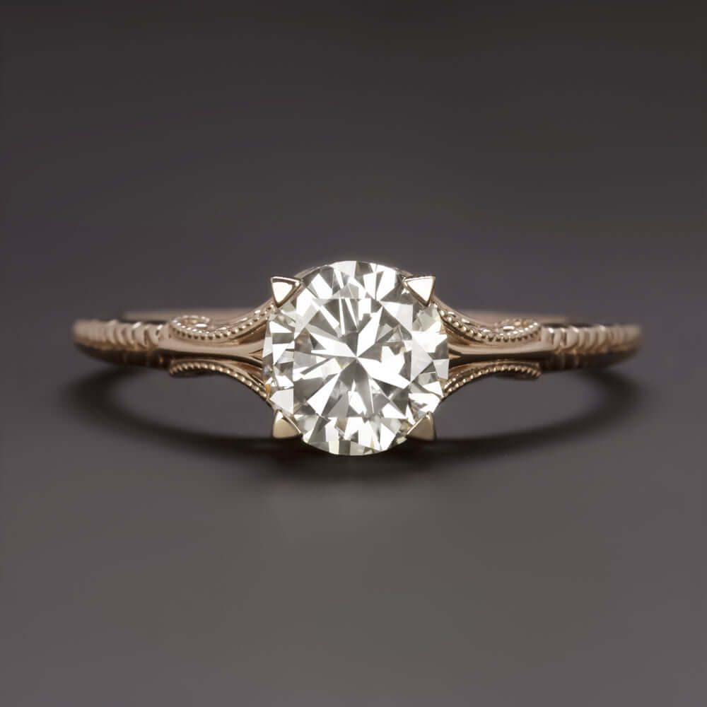 1 Carat Round Solitaire Diamond Ring In White Gold