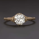 1ct ROUND CUT F SI DIAMOND ENGAGEMENT RING VINTAGE STYLE SOLITAIRE ROSE GOLD 1ct