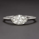 1 CARAT NATURAL DIAMOND EAST WEST RING WHITE GOLD OVAL SHAPE ENGAGEMENT COCKTAIL